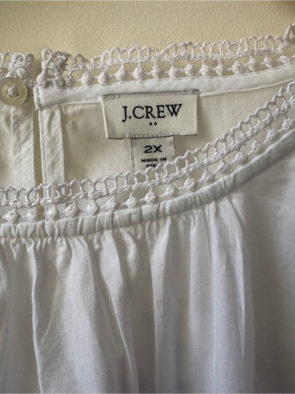 NWT J. Crew White Ruffle-Shoulder Long Sleeve Blouse - Picture 5 of 13